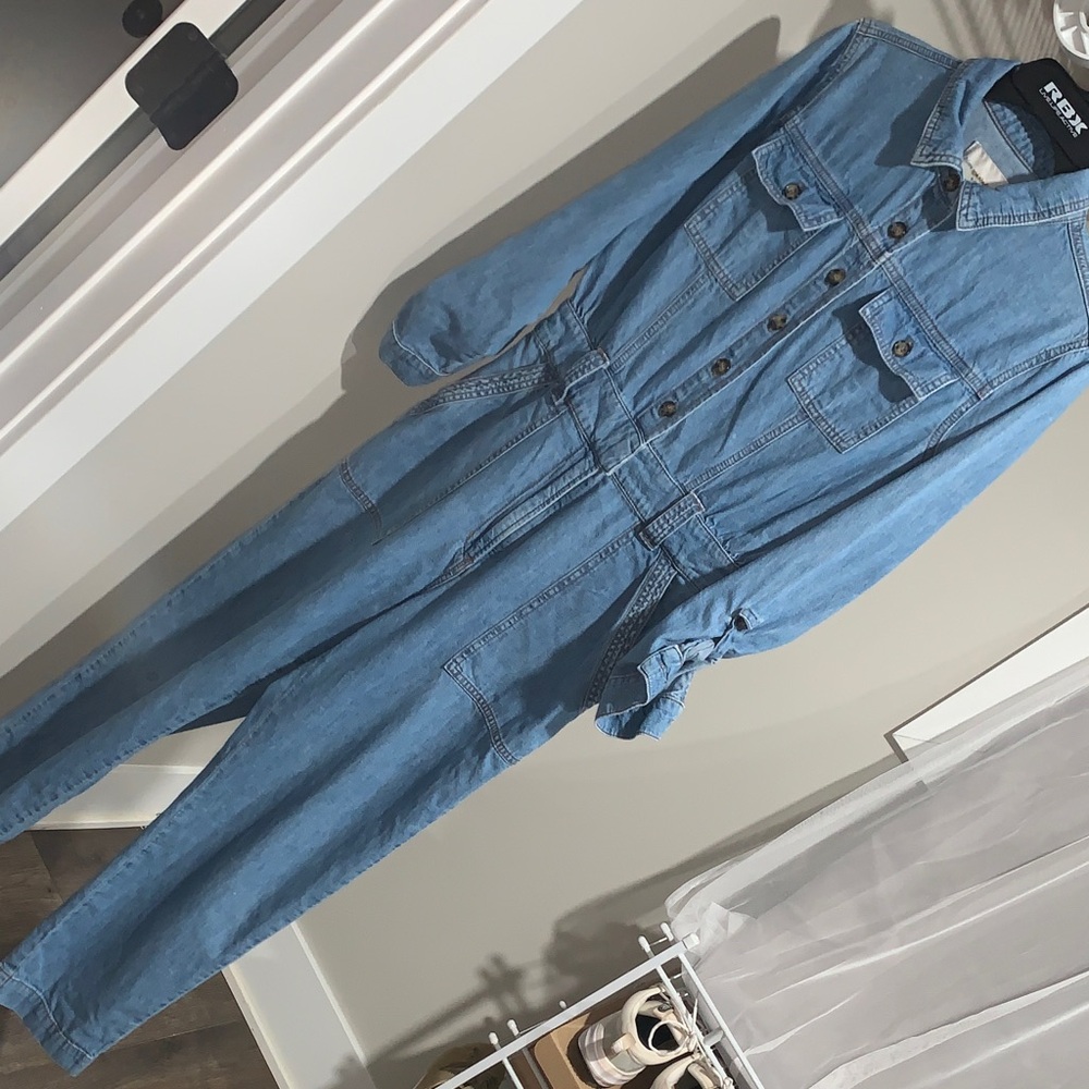 Pilcro Blue Denim Jumpsuit